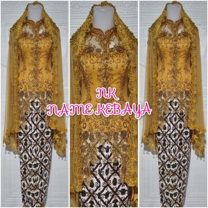 set kebaya pesta kebaya moderan + slendang mutiara