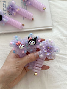 High Elasticity Cartoon Phone Line Hair Ties for Girls Sweet Kuroko Childrens Hair Accessories Bun Making Hair Bands