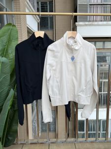 Stand Collar Loose Sunscreen Clothes Womens Summer Quick-Drying Cool Short Zipper Light Outdoor Sports Running Yoga Outwear