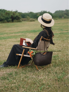 Romantic French Style Leather Woven Tote Bag Beach Vacation Casual Shoulder Handbag Soft Leather Large Size Pure Color