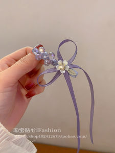 Korean Style Butterfly Knot Hair Clip Crystal Duckbill Hair Clip Sweet Top Knot Hair Accessory Half Updo Hair Accessories