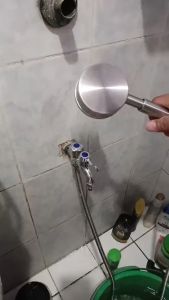 Shower Faucet Bath Shower Handheld 304 Stainless Steel Shower Nozzle Bathroom Pressurized Shower Set Toilet Multi-Function Shower Head with Hose Set - Silver