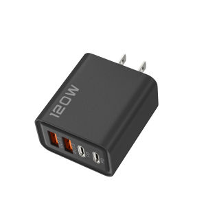 Multi Device Fast Charger 120W 4 Port USB C PD Wall Adapter Quick Charger Plug for iPhone Samsung Xiaomi Phones Charger Travel