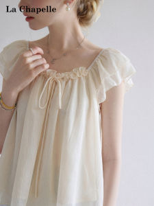 La Chapelle | Floral Elegance Loose Summer Blouse Ruffled Bell Sleeves 1pc