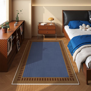 Blue Bauhaus Bedroom Carpet Side Blanket 2025 New Luxury Home Use Washless Modern Simple Style Geometric Pattern Rectangular