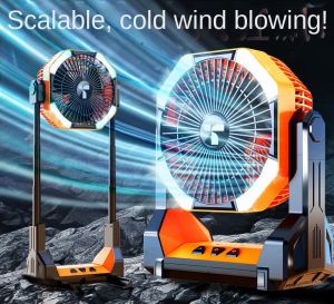8000mah/20000mah Outdoor Camping Fan 360 ° Multi angle Rotating Telescopic Folding Portable Desktop USB Air Circulation Fan Desktop Small Fan