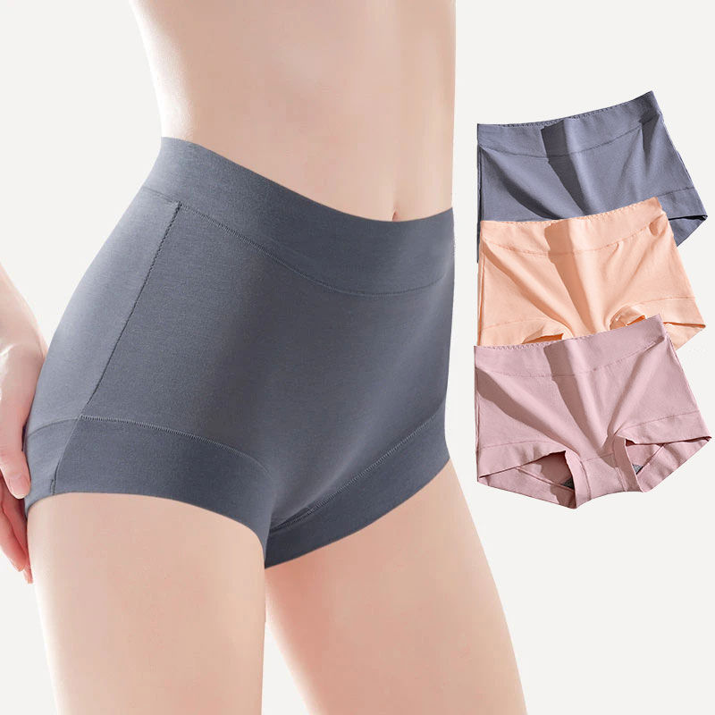 Sentexin 1/3Pcs Cotton Panties for Woman High Waist Tummy Control Shorts Graphene Antibacterial Crotch Breathable Underwear M-4XL