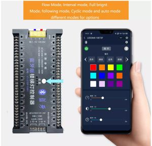 Combo đèn led cầu thang thông minh 32 kênh ( chỉ bộ điều khiển ) kết nối điện thoại FULL phụ kiện