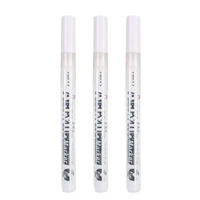 3Pcs/set Acrylic Markers Paint Pen Black/White/Gold/Silver for Rock Painting Stone CeramicTire Metal Canvas Extra-fine Tip