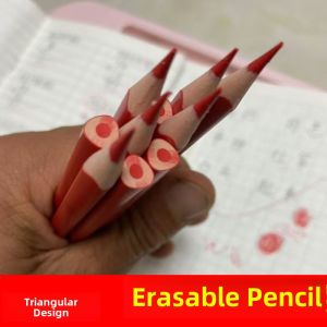 Red Erasable Pencil for Kindergarten Children Correction Special Single Color Coloring Triangle Bar Primary School Students