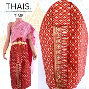 ชุดไทยจักรีเด็กสไบกับผ้าถุงหน้านาง ชุดลอยกระทง