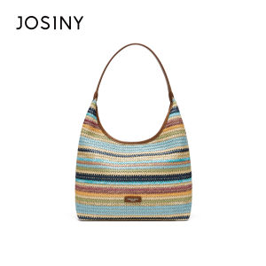 Josiny | Colorful Stripe Woven New Fashion Versatile Bag