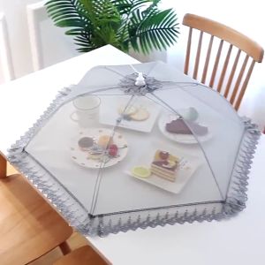 Lace Food Cover Kitchen Foldable Tudung Saji Cantik Net Penutup Pinggan Mangkuk Collapsible Pop Up Dish Cover Portable Fly Cover 可折叠 蕾丝菜罩