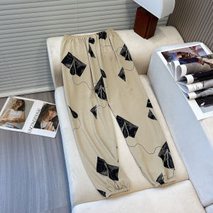 กางเกงลำลองผู้หญิงผ้าฝ้ายลินินหลวมสบาย ๆ ทรงหลวม เอวยางยืด กางเกงขายาวลำลองสไตล์ฮาราจูกุ ฤดูร้อน 2024 คอลเลกชั่นใหม่