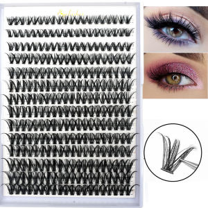 ขนตาปลอมแบบกลุ่ม 280 กลุ่ม ความยาวผสม 9-16 มม. แบบแยกส่วน 40P งอนแบบ D แต่ละกลุ่มบางเฉียบและดูเป็นธรรมชาติ