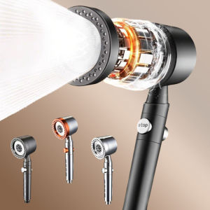 5 Modes Handheld Shower Head New High Pressure Water Saving Filter Shower Head One Button Stop Bathroom Accessories Set