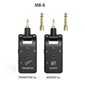Wireless Guitar System 2.4 G with 8 Channels Rechargeable  3.5mm Plug Transmitter Receiver for Guitar Bass Electric Instruments