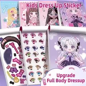 DIY Dress Up Sticker Girl Paper Doll Quiet Book Sweet Cool Girl Star Doll Change Clothes Scrapbook Craft Childrens Makeup Book