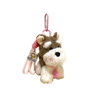 Cute Schnauzer Plush Bag Charm Cartoon Dog Toy Keychain Girls Small Fashion Accessories Gift Bag Decorations