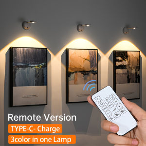 Wall Lamp Rechargeable Intelligent Human Sensing Wireless Wall Light Remote Control Dimmable LED Spotlight for Lighting Painting