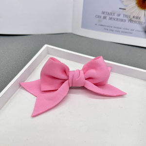 Childrens Bow Top Clip Hair Accessories Three-Dimensional Fabric Girls Hairpin Pure Color Ponytail Clip Minimalist Little Princess Headdress