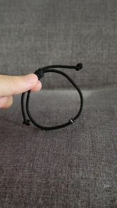 [LX] Gelang Hitam Personalised Name Bracelet With Black Alphabet English Letter Black Custom Made Adjustable Gelang Huruf Nama Hitam ABC Female Male Kids Children Baby Family