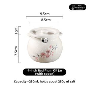 Heat-Resistant Ceramic Underglaze Cooking Oil Storage Jar