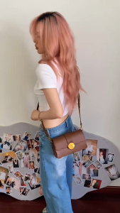 Disney Minnie Mouse Premium Women Wave Leather Shoulder Bag Cute Crossbody with Magnetic Closure Scratch-Resistant & Spacious Design