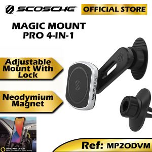 Scosche MagicMount™ Pro 4 In 1 Dash/Vent Car Magnet Phone Holder Adjustable Phone Holder