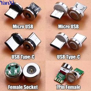 1-5 Cái Bộ Đầu Nối Từ Tính Nam Bộ Cổng Kết Nối USB Type C & Micro USB 7pin Nữ Cho 360 ° Bộ Chuyển Đổi Cáp Sạc Xoay Chiều