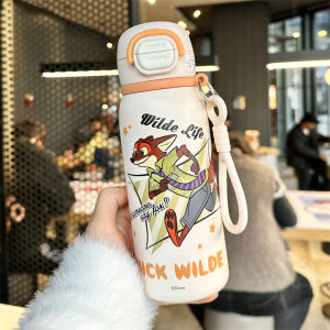 X&W Disney Stainless Steel Childrens Insulated Water Bottle Insulated Straw Cup Leak Proof Outdoor Sports Camping Water Bottle