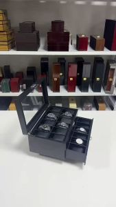 BABEDUO Mengran Carbon Fiber Watch Box Wooden Watch Storage Box Counter Display Watch Box Jewelry Box Desktop Decoration
