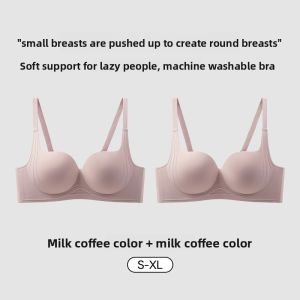miiow | Catwoman Invisible Backless Bra No Steel Ring Gathered Boosting Effect Seamless Anti-Sagging Nylon Fabric U-Shaped Cup Youth Women