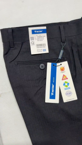 VIETTIEN SALE - Quần Tây Việt Tiến Màu Xám Than Họa Tiết Trơn Form Regular Có Ly