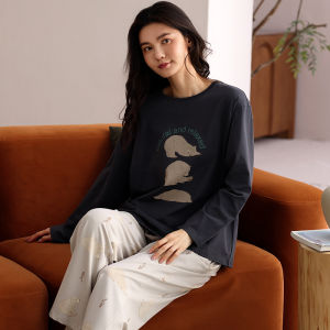 miiow | Pure Cotton Sleepwear Women Casual Long Sleeve Home Clothes Set Large Size Spring Autumn New Style Cat Person MiiOW