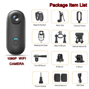 EKLEVA 4K Mini Action Camera HD 1080P WiFi Wireless Body Mount POV Holder Bodycam Vlogging Motorcycle Helmet Sports Video Cam