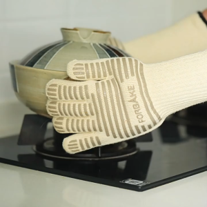 (ส่งจากไทย )ขนาด34.5 × 15CM ถุงมือทนความร้อนสูง260° ถุงมือเคลือบซิลิโคน ถุงมืออบขนม ถุงมือไมโครเวฟอุปกรณ์ครัว หนาแล