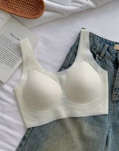 มองไม่เห็น สไตล์สปอร์ต เสื้อชั้นใน ผู้หญิง บาง ระบายอากาศได้ดี ยกไร้รอยต่อ เปลือย ฤดูร้อน ชุดชั้นในเต็มคัพ เสื้อกั๊ก สไตล์คงที่ สายคล้อง บรา