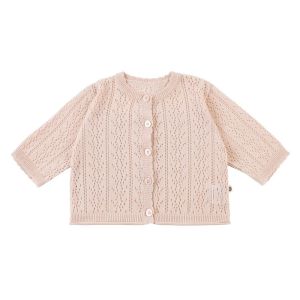 MARMAR KIDS Baby Knitted Open Cardigan Thin Breathable Clothes Girl Child Hollow out Top Cotton Acrylic Blend Long Sleeve round Neck