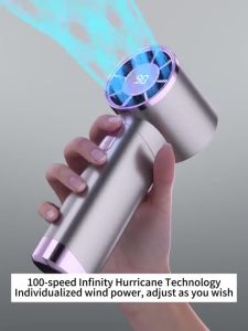 【Update mini fan】 Turbo Mini Fan Cooling Fan Rechargeable 4000mah Handheld Fan 100Gear Strong High Speed Wind usb & moblie fans 迷你小风扇
