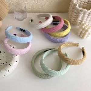 ที่คาดผม ที่คาดผมฟองน้ํา สีวาฟเฟิล สองสี เหมาะกับฤดูร้อน