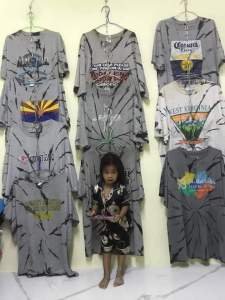 เสื้อยืด มัดย้อม วินเทจ โทนสีเทา มือสอง เกรดAB