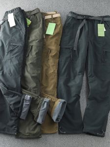 กางเกงขายาวทรงตรงผ้ากันลมกันน้ำสำหรับผู้ชาย กางเกงขายาวทรงลำลองฤดูหนาว กางเกงขายาวทรงลำลองสำหรับใส่ไปทำงานหลายกระเป๋า