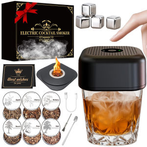 Electric Whiskey Cocktail Smoker Kit With 6 Wood Chips Drink Smoker Kit Birthday Anniversary Whiskey Gifts For MenDadHusband