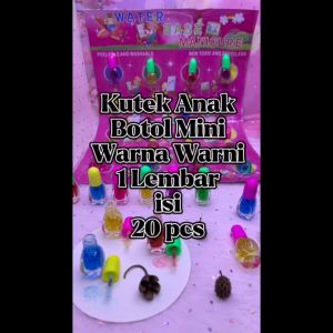 (20 PCS) MAINAN KUTEK BOTOL ANAK MINI WARNA WARNI ISI 20 PCS MURAH / KUTEK MINI ANAK / KUTEK ANAK PEELABLE AND WASHABLE