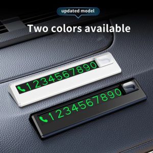 ROLL ABS Phone Number Plate Fluorescence Black White Temporary Parking Plate Practical 5 Sets of Numbers Car Park Stop