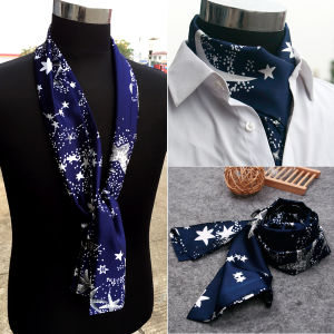 Men Scarf Shirt Collar Mouth Napkin Suit Double-Sided Scarf K-style Trendy British Retro Fall and Winter Business Tie Scarf