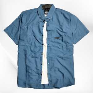 Baju Kemeja Polos Pria Lengan Pendek Jumbo Slimfit Casual Premium Distro Atasan Hem Cowok Laki Hitam