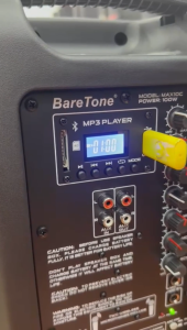 BARETONE 10"  PORTABLE TROLLYEY  SPEAKER WITH 2PCS HANDHELD WIRELESS MICROPHONE (MCMC)