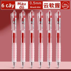 M&G | Bút Gel Bấm M&G 0.5mm Mực Đỏ Khô Nhanh Tay Cầm Mềm Mại Dùng Cho Trường Học Và Văn Phòng Phẩm
